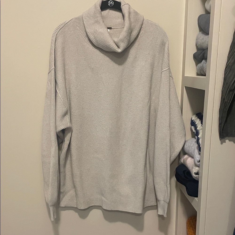 Free People Oversized Turtleneck Sweater - Cream